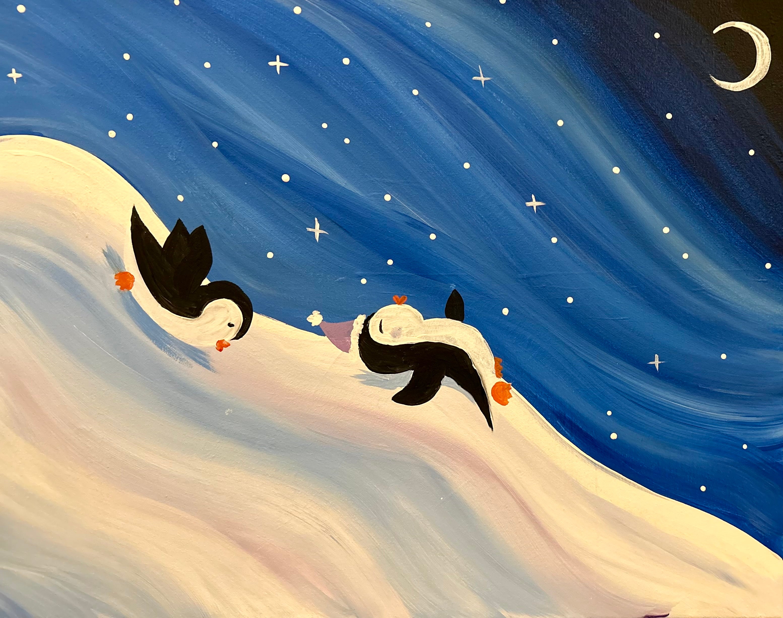 Penguin Snow Day Online Paint Kit - Video ONLY